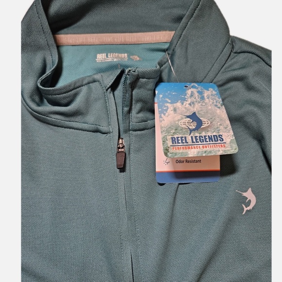 Reel Legends Pullover Shirt Mens Large Quarter Zip Performance Quick Dry UPF 40 - Picture 5 of 10